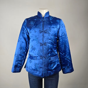 Vintage Royal Blue Chinese Frog Closure Jacket Size M