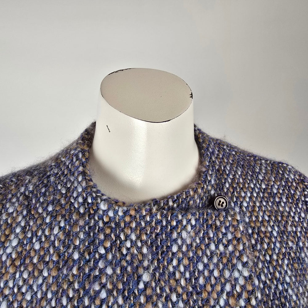 Vintage Sunnybank Tweed Jacket Made in England Size M – Blue Brown Wool Blend Coat