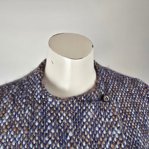 Vintage Sunnybank Tweed Jacket Made in England Size M – Blue Brown Wool Blend Coat