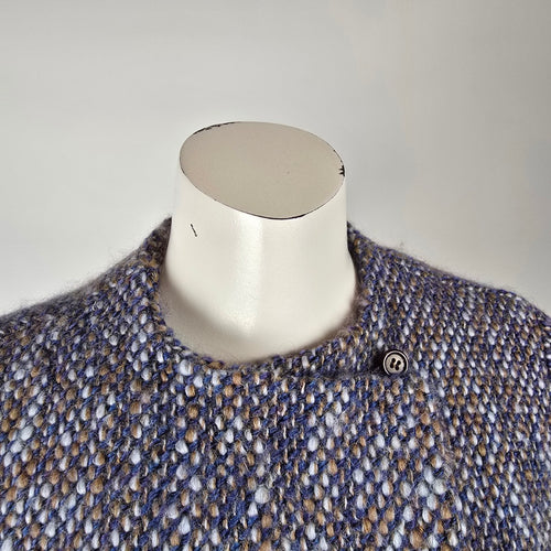 Vintage Sunnybank Tweed Jacket Made in England Size M – Blue Brown Wool Blend Coat