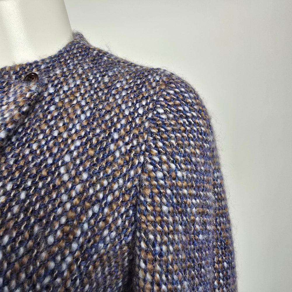 Vintage Sunnybank Tweed Jacket Made in England Size M – Blue Brown Wool Blend Coat