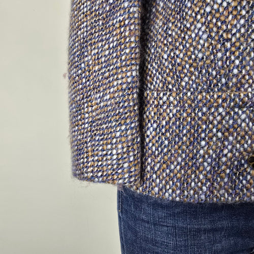 Vintage Sunnybank Tweed Jacket Made in England Size M – Blue Brown Wool Blend Coat