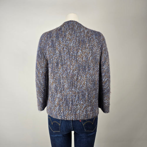 Vintage Sunnybank Tweed Jacket Made in England Size M – Blue Brown Wool Blend Coat