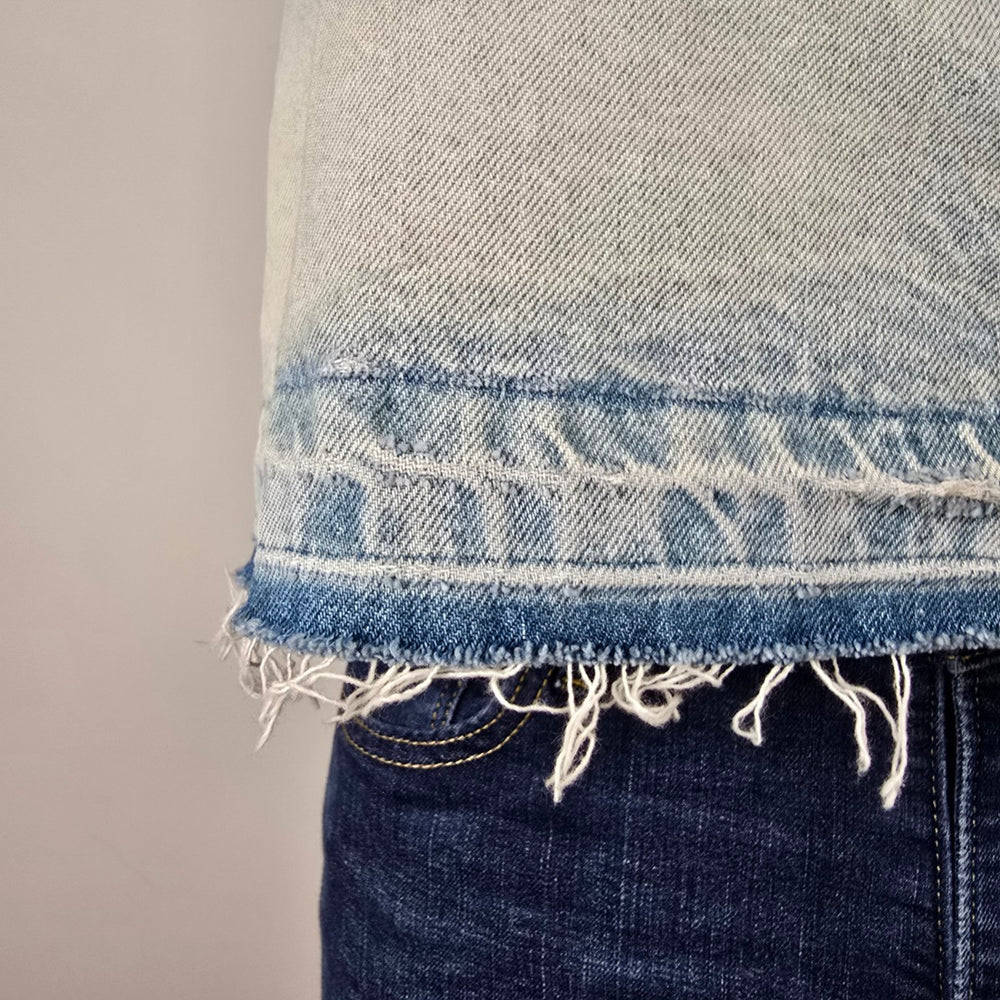 Zara Denim Skirt Effect Cropped Jean Tank Top Size XL