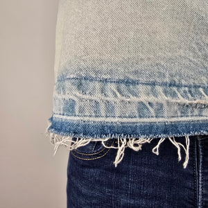 Zara Denim Skirt Effect Cropped Jean Tank Top Size XL