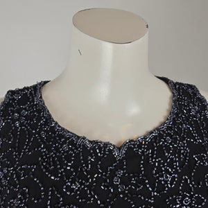 JMD New York Black Beaded Sleeveless Top Size M/L – Evening Party Blouse