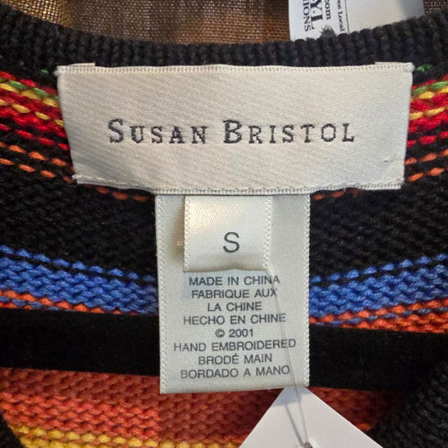 Vintage Susan Bristol Hand Embroidered Dog Sweater Vest Size S