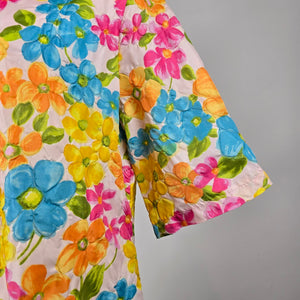 Vintage Styled by Mr. Robert Floral House Dress / Caftan Size L/XL