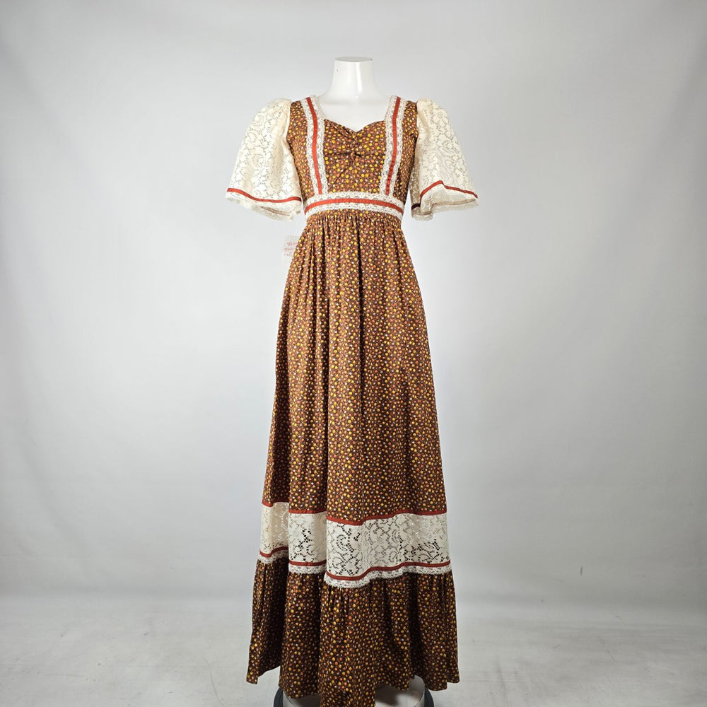 NWT Vintage 70s Candi Jones California Prairie Maxi Dress Michael Modes Size 9
