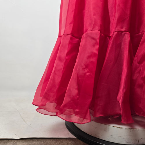 Vintage Hot Pink Ruffle Sleeve Maxi Dress Size S/M