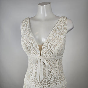 Le Papillon by Modeca "Bluebell" Boho Lace Wedding Dress Gown Size 14