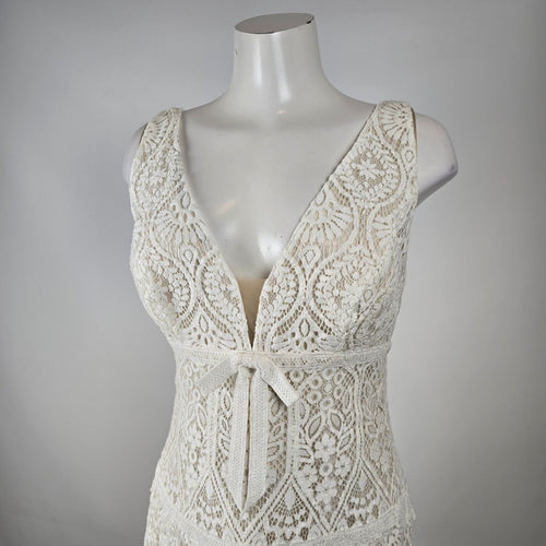 Le Papillon by Modeca "Bluebell" Boho Lace Wedding Dress Gown Size 14