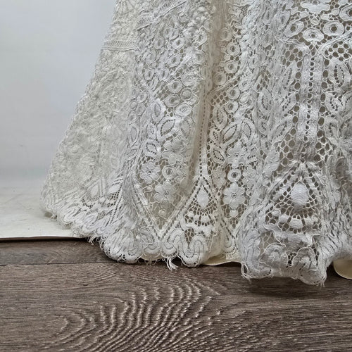 Le Papillon by Modeca "Bluebell" Boho Lace Wedding Dress Gown Size 14