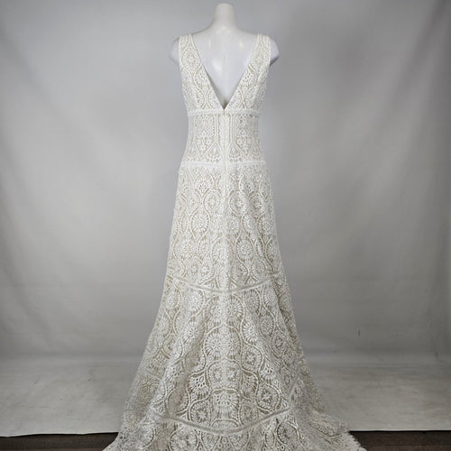 Le Papillon by Modeca "Bluebell" Boho Lace Wedding Dress Gown Size 14