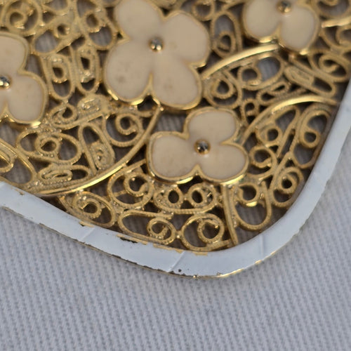 Vintage Gold Tone Floral Filigree Pendant Necklace