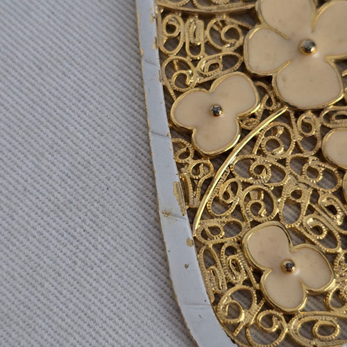 Vintage Gold Tone Floral Filigree Pendant Necklace
