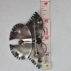 Vintage Iridescent Metal Butterfly Brooch Pin
