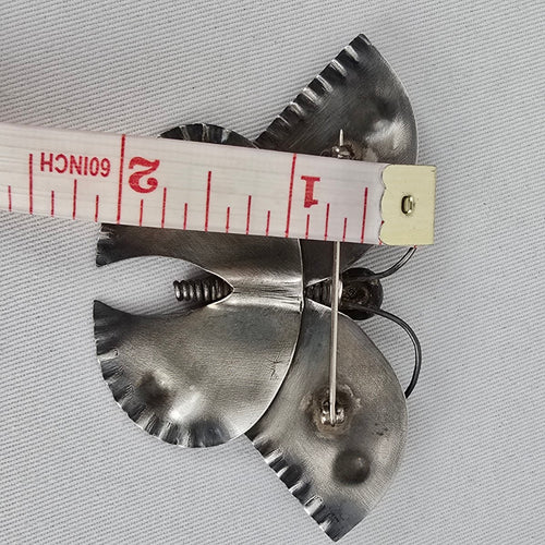 Vintage Iridescent Metal Butterfly Brooch Pin