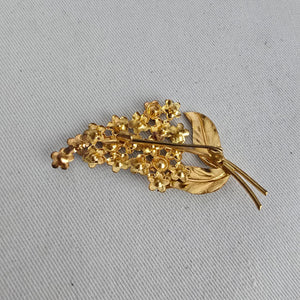 Vintage Blue Enamel Forget-Me-Not Floral Brooch