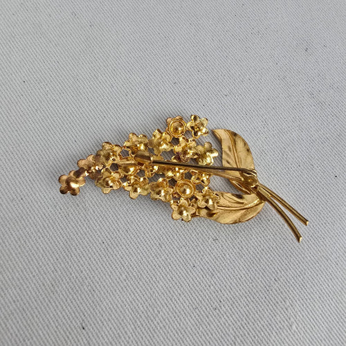 Vintage Blue Enamel Forget-Me-Not Floral Brooch