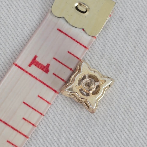 Gold Tone Princess Cut Crystal Stud Earrings