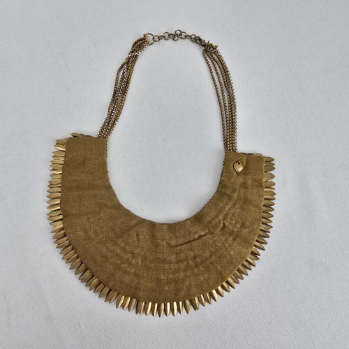 Stella & Dot Gold Tone Layered Statement Bib Necklace