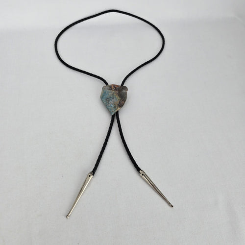 Southwestern Stone Bolo Tie Necklace Black Braided Cord