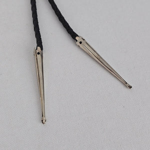 Southwestern Stone Bolo Tie Necklace Black Braided Cord