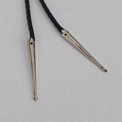 Southwestern Stone Bolo Tie Necklace Black Braided Cord