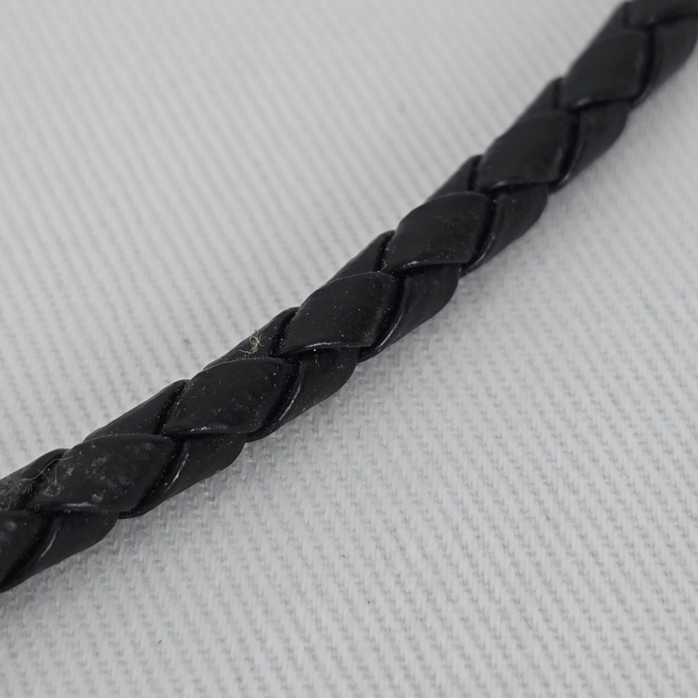 Southwestern Stone Bolo Tie Necklace Black Braided Cord