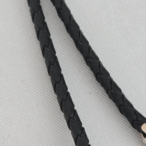 Southwestern Stone Bolo Tie Necklace Black Braided Cord