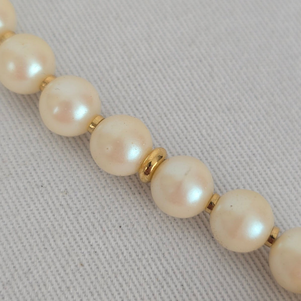 Vintage D'Orlan Faux-Pearl & Swarovski Crystal Bow Necklace