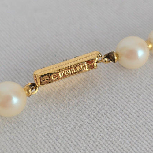 Vintage D'Orlan Faux-Pearl & Swarovski Crystal Bow Necklace