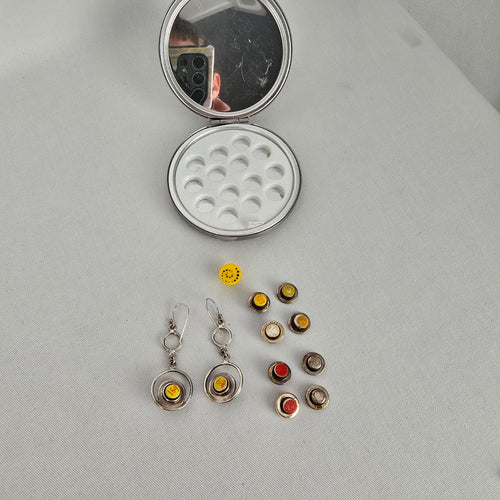Kameleon 925 Sterling Silver Interchangeable Drop Earrings Crystal