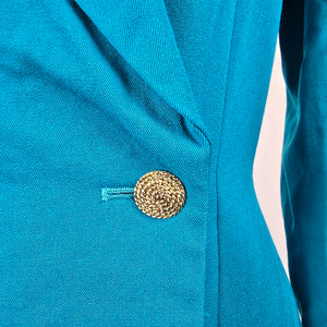 Vintage Classiques Teal Wool Coat Dress Size 4