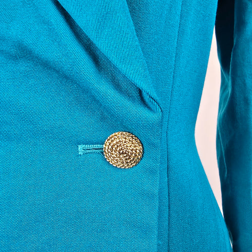 Vintage Classiques Teal Wool Coat Dress Size 4