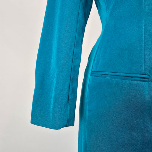 Vintage Classiques Teal Wool Coat Dress Size 4