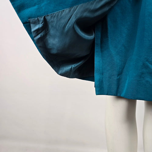 Vintage Classiques Teal Wool Coat Dress Size 4