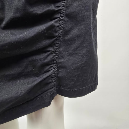 XCVI Black Ruched Zip Pocket Cotton Dress Size L