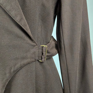 Vintage Liola Baday Brown Wool Wrap Dress Size 10