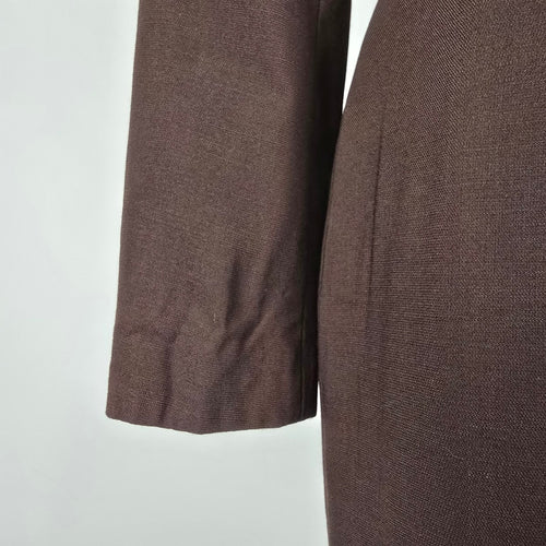 Vintage Liola Baday Brown Wool Wrap Dress Size 10