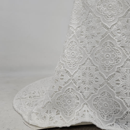 Modest by Mon Cheri White Lace Long Sleeve Wedding Dress Size 14