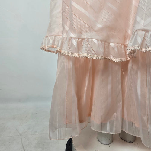 Vintage 1970s House of Nu-Mode Blush Pink Prairie Maxi Dress Size S