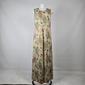 Vintage 1970s Union Made Floral Paisley Maxi Dress Size M/L