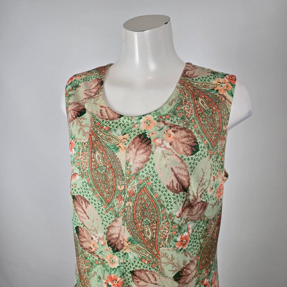 Vintage 1970s Union Made Floral Paisley Maxi Dress Size M/L
