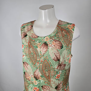 Vintage 1970s Union Made Floral Paisley Maxi Dress Size M/L