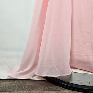 Pink One Shoulder Beaded Formal Gown Size 13