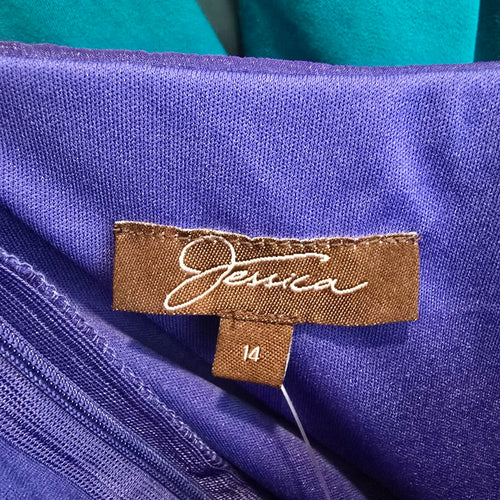Jessica Purple Ruched Chiffon Cocktail Dress Size 14