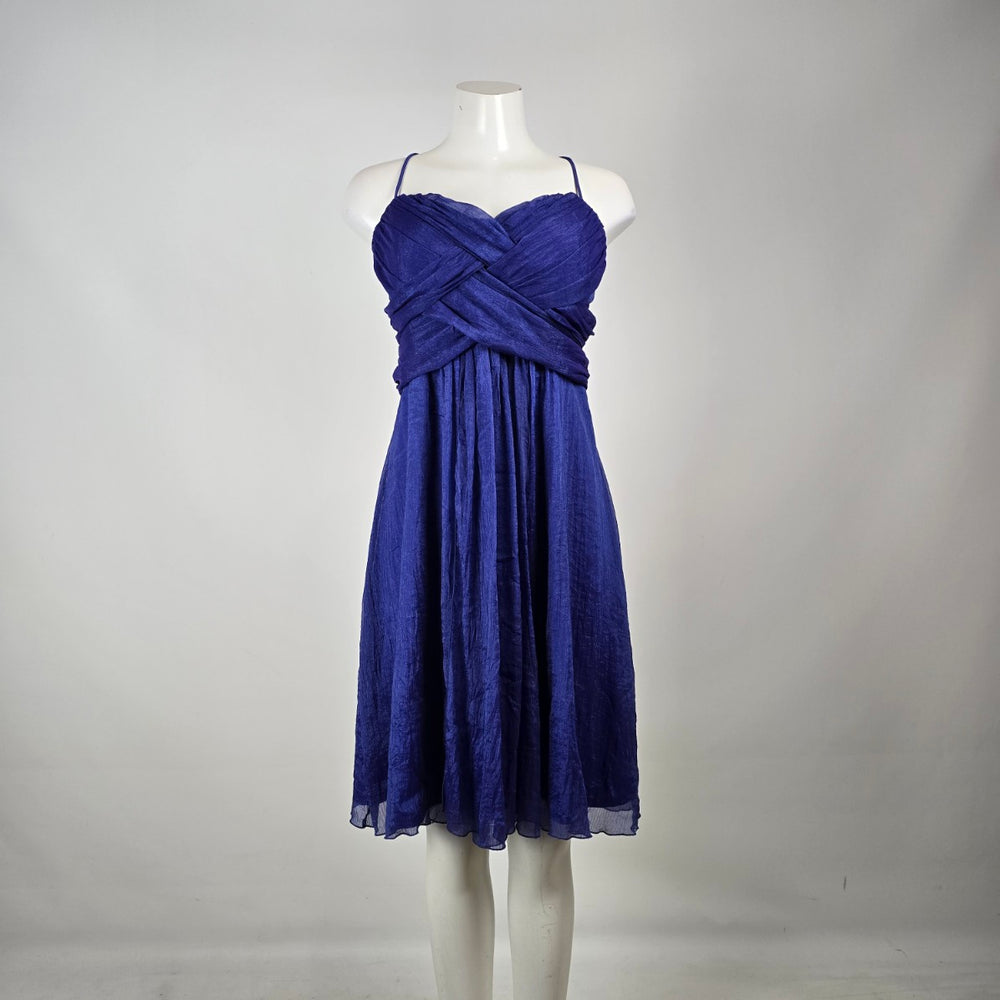 Jessica Purple Ruched Chiffon Cocktail Dress Size 14