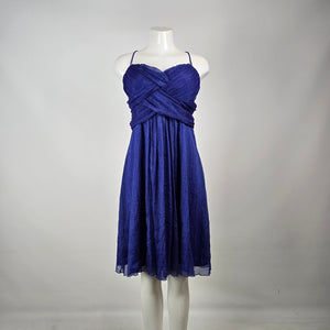 Jessica Purple Ruched Chiffon Cocktail Dress Size 14